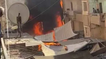 حريق يلتهم بضائع المتسوقين في سوق فيصل بالجيزة