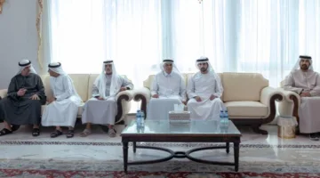 حمدان بن محمد يقدم تعازيه في وفاة محمد إبراهيم عبيدالله