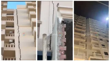 خطوات فورية بعد اكتشاف مبنى مائل في “حي غرب” أسيوط (صور)