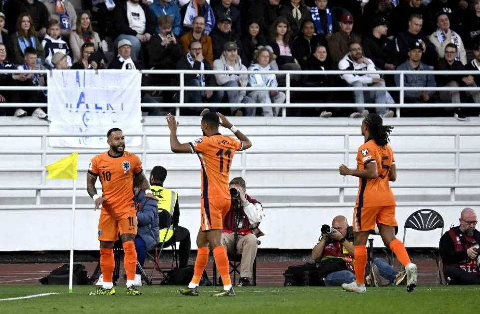 ديباي ودمفريس يقودان المنتخب الهولندي إلى انتصار على فنلندا. ديباي ودمفريس يقودان المنتخب الهولندي إلى انتصار على فنلندا.