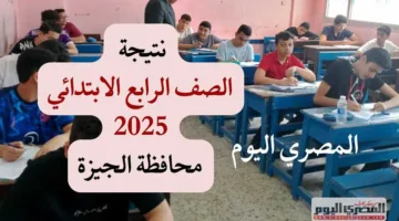 رسميًا: نتائج الصف الرابع الابتدائي 2025 في الجيزة متاحة عبر بوابة التعليم الأساسي «تعرف على كيفية الاستعلام»