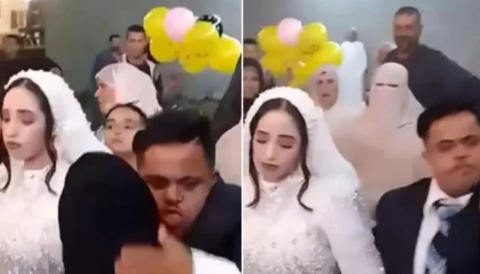 زواج شاب مصاب بمتلازمة داون ودموع عروسه تثير تفاعلاً على وسائل التواصل الاجتماعي زواج شاب مصاب بمتلازمة داون ودموع عروسه تثير تفاعلاً على وسائل التواصل الاجتماعي