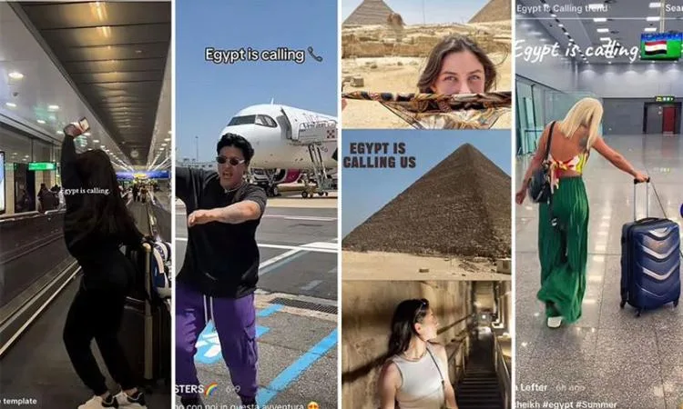 سياح يروجون لأجمل وجهات مصر عبر “تريند” جديد سياح يروجون لأجمل وجهات مصر عبر “تريند” جديد