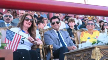 صبحي يحضر مباراة أمريكا وكولومبيا في ختام بطولة خوفو الدولية للشباب