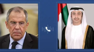 عبدالله بن زايد ولافروف يتناولان عبر الهاتف الأوضاع الإقليمية ووسائل تهدئة التوترات.