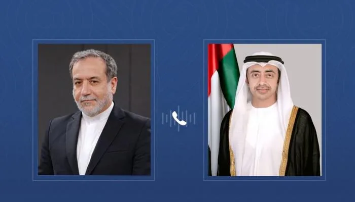 عبدالله بن زايد يعبر عن استنكاره للاعتداءات الإسرائيلية على إيران أثناء محادثة مع عراقجي عبدالله بن زايد يعبر عن استنكاره للاعتداءات الإسرائيلية على إيران أثناء محادثة مع عراقجي
