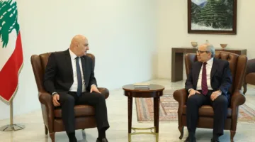 عون التقى سلام والعماد هيكل في قصر بعبدا.