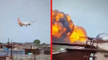 فيديو يظهر لحظة سقوط الطائرة الهندية بعد الإقلاع