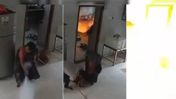 لقطات توثق نجاة امرأة من انفجار أسطوانة غاز في منزلها لقطات توثق نجاة امرأة من انفجار أسطوانة غاز في منزلها