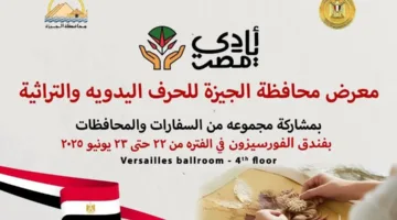 محافظ الجيزة: انطلاق معرض الحرف التقليدية والمنتجات اليدوية غدًا