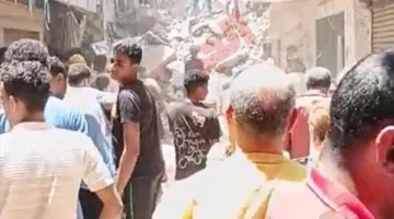 محافظ القاهرة يزور موقع انهيار عمارتين في حدائق القبة ويتابع عمليات الإنقاذ
