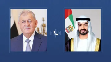 محمد بن زايد والرئيس العراقي يسلطان الضوء على ضرورة الحلول الدبلوماسية لتعزيز السلام في المنطقة.