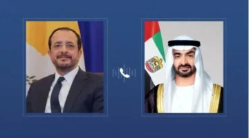 محمد بن زايد ورئيس قبرص يتناولان تأثير العمليات العسكرية الإسرائيلية ضد إيران
