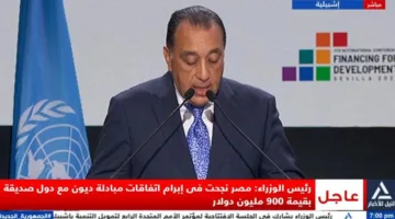 مدبولي: مصر تمكنت من توقيع اتفاقات لتبادل الديون مع دول صديقة بقيمة 900 مليون دولار.