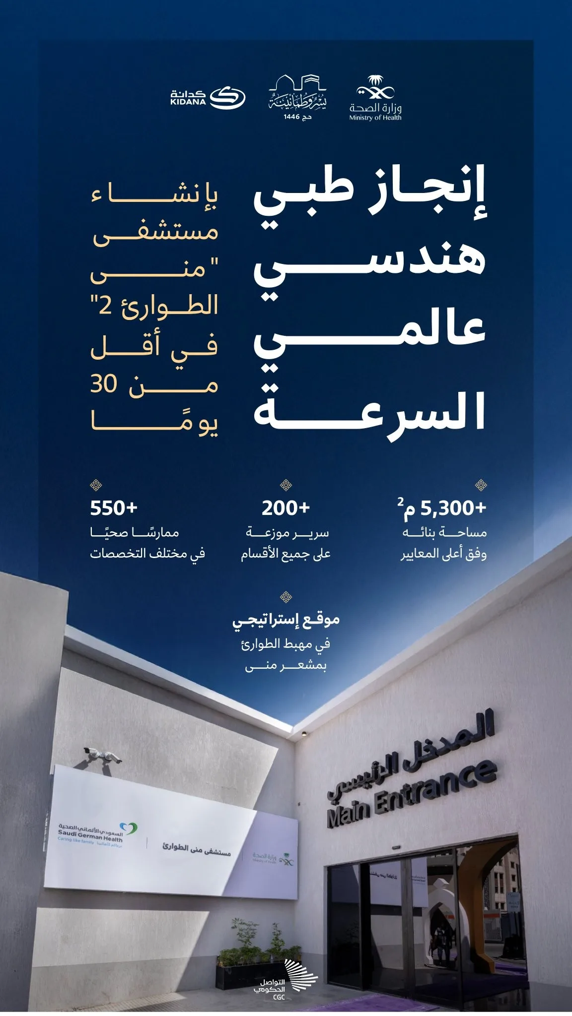 معلومات حول إنشاء مستشفى طوارئ للحجاج في فترة أقل من ثلاثين يومًا