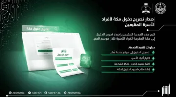 معلومات حول كيفية الحصول على تصريح دخول مكة المكرمة خلال موسم الحج لأفراد الأسرة المقيمين عبر منصة أبشر