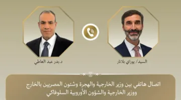 وزير الخارجية والمغتربين يتلقى مكالمة من نظيره السلوفاكي