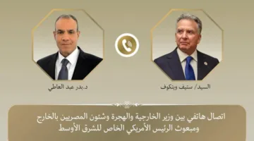وزير الخارجية يتحدث هاتفياً مع ويتكوف حول مساعي التوصل إلى اتفاق لوقف إطلاق النار في غزة