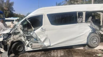 وفاة شخص وإصابة 14 آخرين فيCollision بين سيارتين على طريق العين السخنة