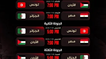 جدول مباريات البطولة العربية لكرة السلة النسائية