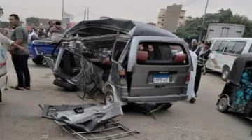ستة مصابين نتيجة انقلاب سيارة سوزوكي على الطريق الزراعي في القليوبية.