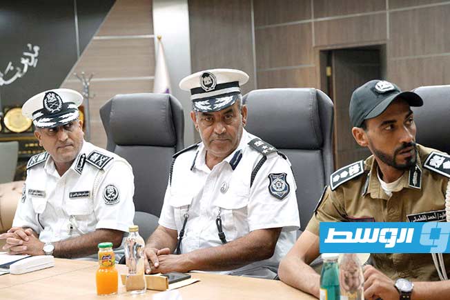 جانب من اجتماع لمديرية أمن بنغازي، الثلاثاء 1 يوليو 2025 (صفحة المديرية على فيسبوك)