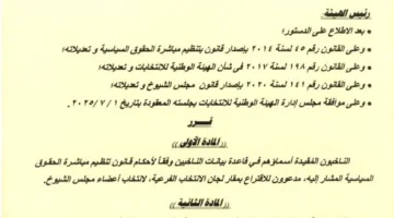 البرنامج الزمني لانتخابات مجلس الشيوخ 2025 (صور)
