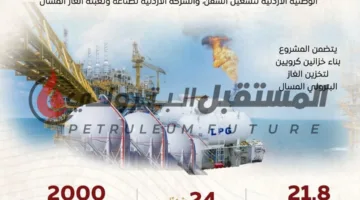 بتروجت تبدأ تنفيذ مشروع لتخزين الغاز الطبيعي المسال في الأردن