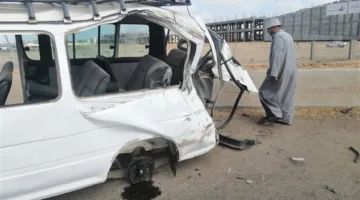 مقتل أمين شرطة وإصابة 11 شخصًا آخرين جراء انقلاب ميكروباص على طريق جمصة