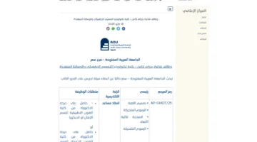 فرص عمل في الجامعة العربية المفتوحة: إعلان عن وظائف جديدة لأعضاء هيئة التدريس في عدة تخصصات