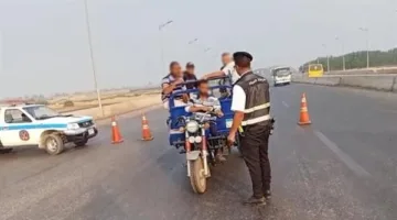 حملة مرورية شاملة على محور عدلي منصور في بني سويف