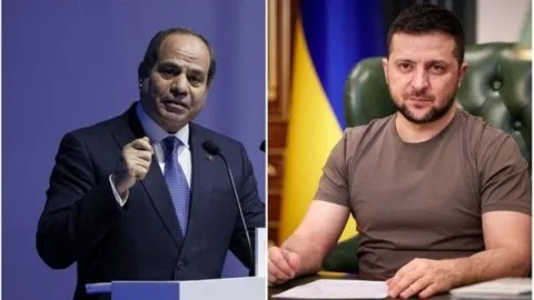 خلال محادثة مع زيلينسكي، السيسي يشجع روسيا وأوكرانيا على prioritizing الحوار لإنهاء الصراع المستمر منذ أكثر من ثلاث سنوات. خلال محادثة مع زيلينسكي، السيسي يشجع روسيا وأوكرانيا على prioritizing الحوار لإنهاء الصراع المستمر منذ أكثر من ثلاث سنوات.