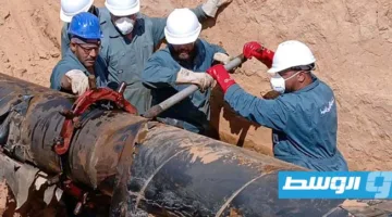 احتواء تسرب نفطي في خط الحمادة – الزاوية