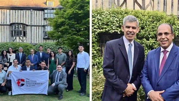 رئيس الجامعة البريطانية في مصر يلتقي بمحمد العريان أثناء زيارته للمملكة المتحدة رئيس الجامعة البريطانية في مصر يلتقي بمحمد العريان أثناء زيارته للمملكة المتحدة