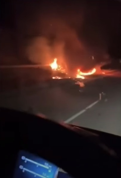 لحظة اشتعال النيران في سيارة ديوجو جوتا
