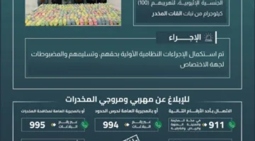 حرس الحدود في عسير يعتقل ستة أشخاص بتهمة تهريب مئة كيلوغرام من نبات القات