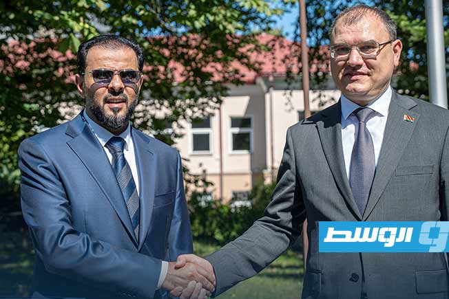 من مراسم افتتاح القنصلية الليبية في مينسك، الخميس 3 يوليو 2025 (صفحة الحكومة المكلفة من مجلس النواب)