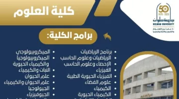 تنسيق الجامعات 2025: اكتشف تخصصات كلية العلوم بجامعة حلوان