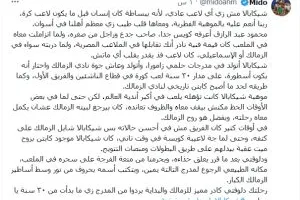 ليس كأي لاعب آخر.. ميدو يرسل رسالة لشيكابالا عقب اعتزاله كرة القدم