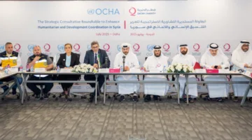 قطر الخيرية وأوتشا تعقدان اجتماعاً استراتيجياً لتعزيز التنسيق في المجالات الإنسانية والتنموية في سوريا