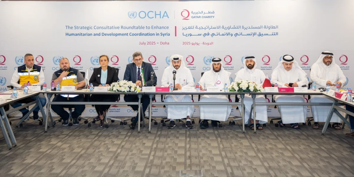 قطر الخيرية وأوتشا تعقدان اجتماعاً استراتيجياً لتعزيز التنسيق في المجالات الإنسانية والتنموية في سوريا قطر الخيرية وأوتشا تعقدان اجتماعاً استراتيجياً لتعزيز التنسيق في المجالات الإنسانية والتنموية في سوريا