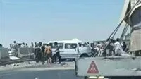 وفاة 10 أشخاص وإصابة 11 آخرين.. جديد الحادث الناتج عن تصادم سيارتي ميكروباص على الطريق الإقليمي وفاة 10 أشخاص وإصابة 11 آخرين.. جديد الحادث الناتج عن تصادم سيارتي ميكروباص على الطريق الإقليمي