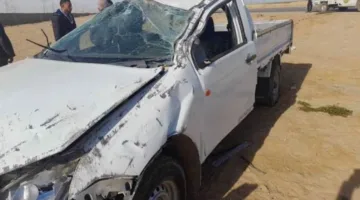 وفاة شخص وإصابة 9 آخرين جراء انقلاب سيارة ربع نقل على طريق مطروح – سيوة