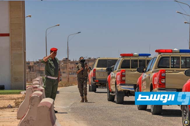 جانب من انتشار وحدات من إدارة الشرطة والسجون العسكرية التابعة لـ«القيادة العامة» في بنغازي، السبت 5 يوليو 2025 (شعبة الإعلام الحربي)