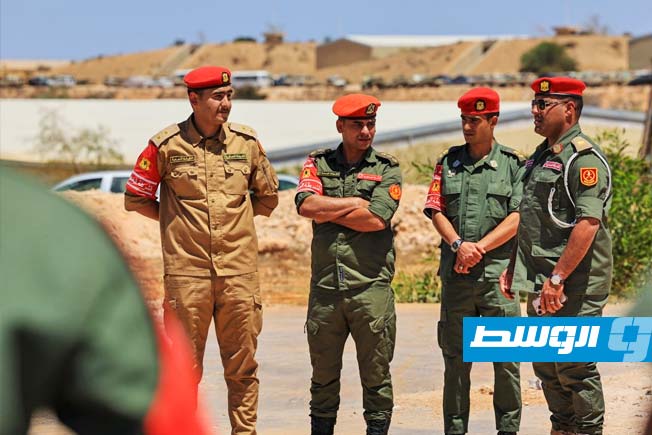 جانب من انتشار وحدات من إدارة الشرطة والسجون العسكرية التابعة لـ«القيادة العامة» في بنغازي، السبت 5 يوليو 2025 (شعبة الإعلام الحربي)