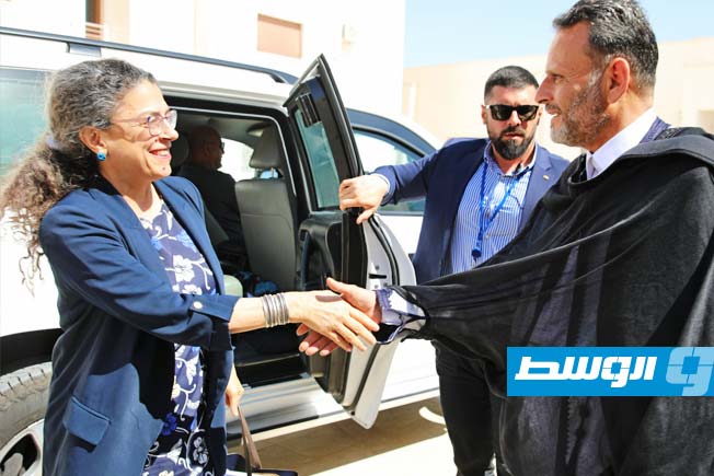جانب من لقاءات نائبة المبعوثة الأممية ستيفاني خوري في بني وليد، 5 يوليو 2025. (البعثة الأممية)