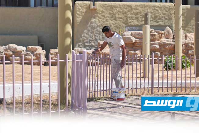 جانب من عملية صيانة وتأهيل حديثة الحيوان، السبت 5 يوليو 2025 (شركة الخدمات العامة طرابلس)