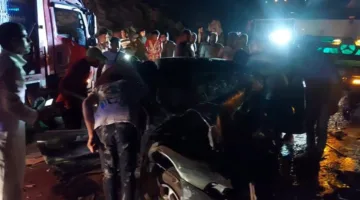مقتل شخصين وإصابة ثلاثة، من بينهم ضابطة شرطة، في حادث على طريق الواحات البحرية