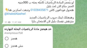 تسريب امتحان الرياضيات البحتة للثانوية العامة 2025.. شاومينج يعرضها بـ300 جنيه