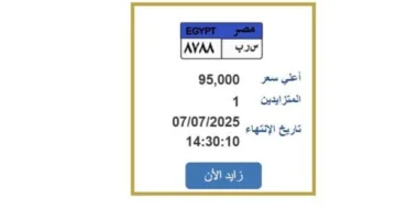 سعرها بلغ 95 ألف جنيه.. «المرور» تعلن عن مزاد على لوحة سيارة فريدة «تعرف على الخطوات»